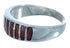 Sterling Red Oyster Shell Wedding Band Ring Set Size 5-1/4 NS40774
